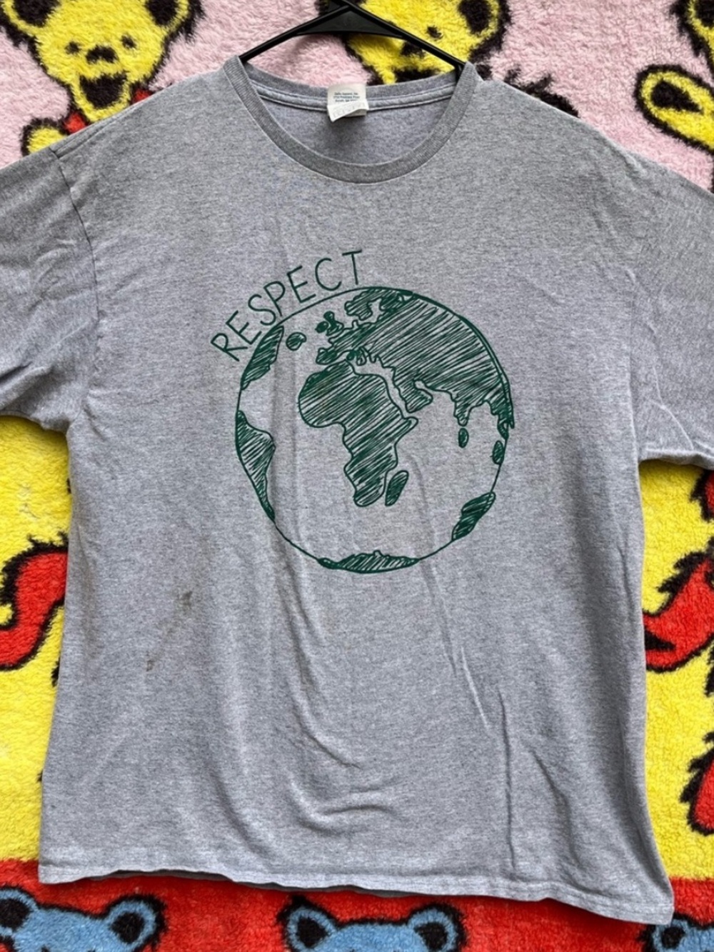 Delta Gray Short Sleeve Tee with Green Earth Graphic